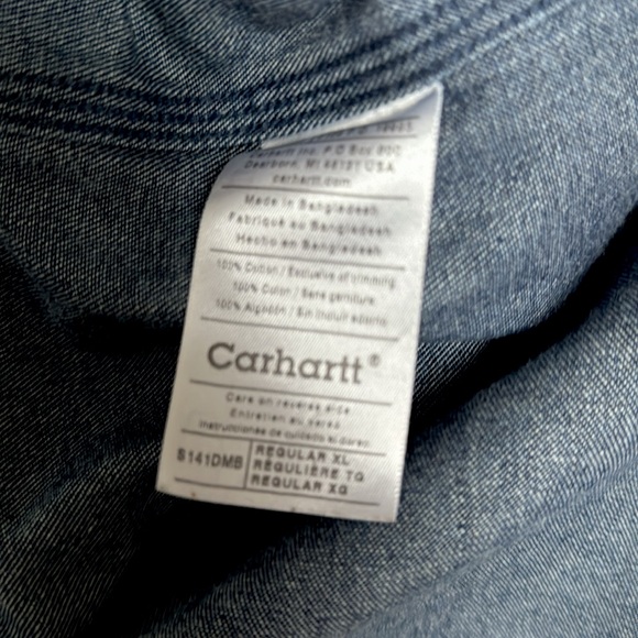 Carhartt Pearl Snap Heavy Blue Denim Shirt - Picture 6 of 6
